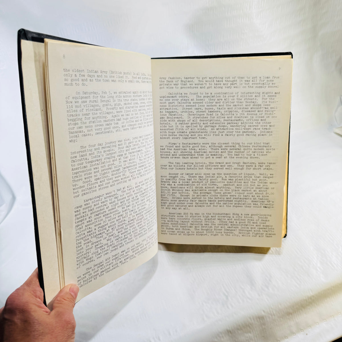 Interior text pages of the China Burma India WWII unit history