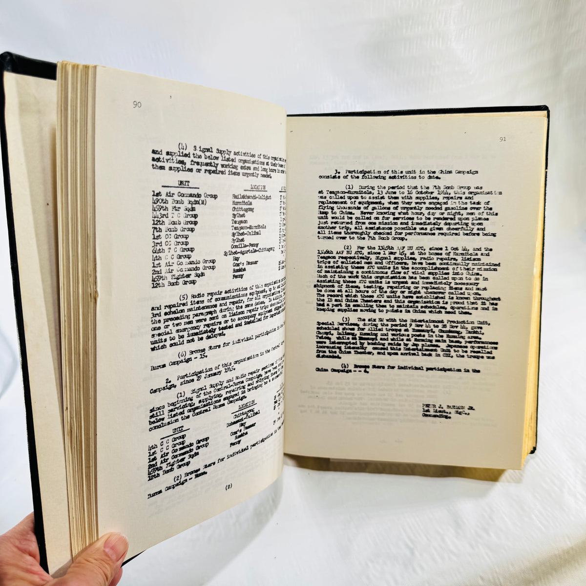 Roster and text pages in The 54th Air Service Group 1943-1945