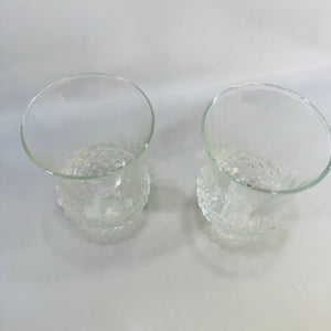 Vintage Homco Peg Votive Candle Holders Pair Fluted Glass Inserts for Wall Sconces or Candlesticks