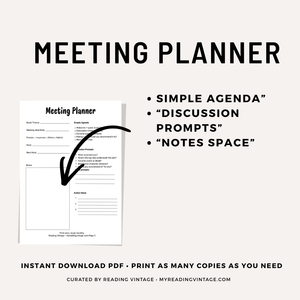 Book Club in 10 Minutes: Vote + Plan + Roles (PDF Printable)