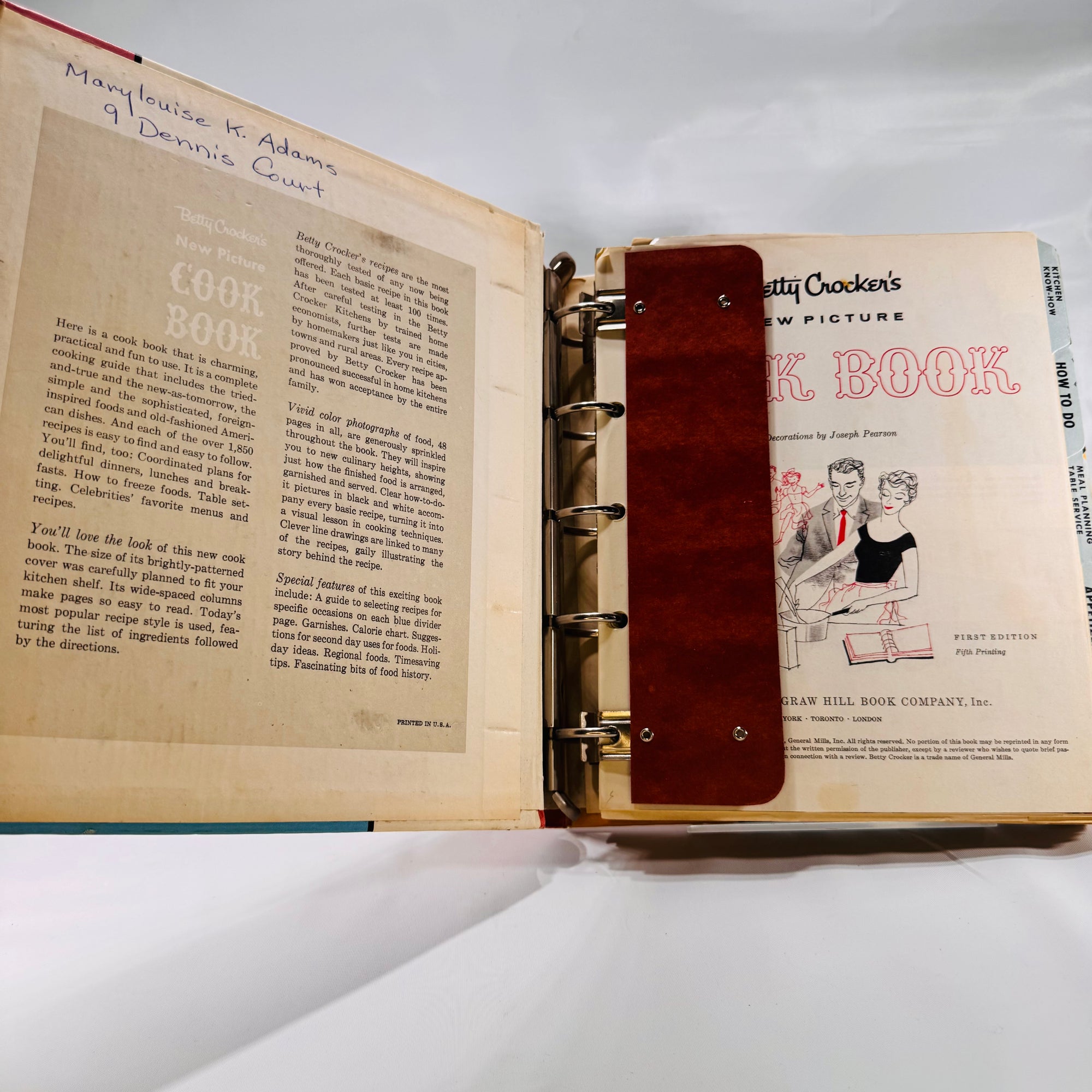 Betty Crocker's New Picture Cookbook Five Ring Binder 1961 by General Mills Inc. as found