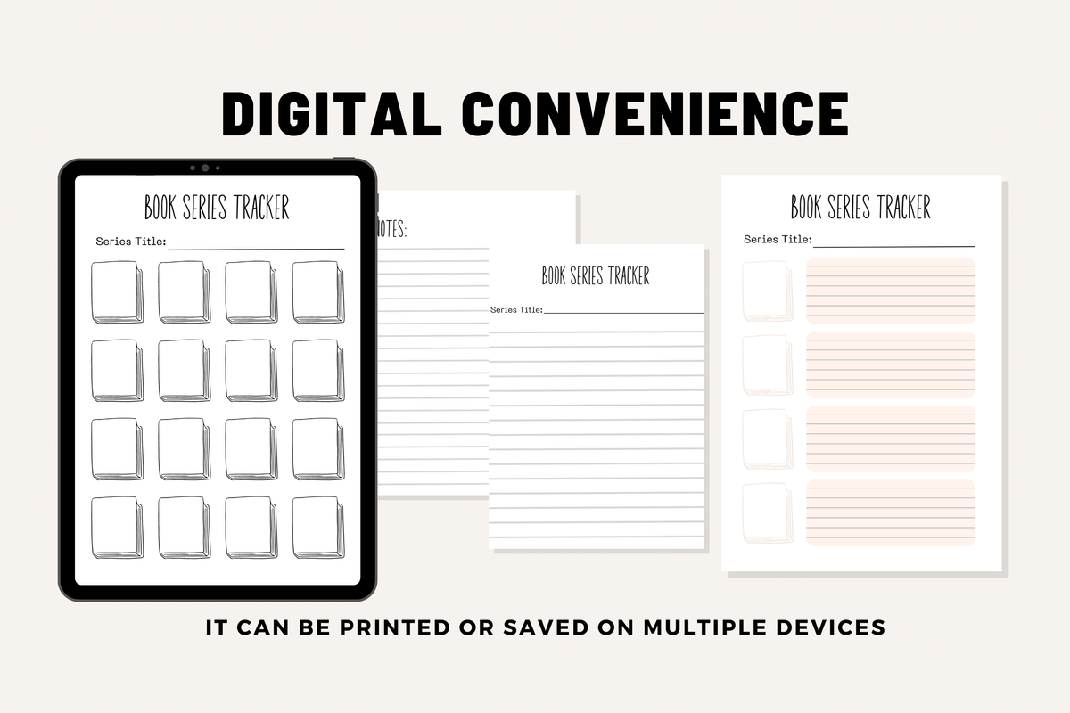 Ultimate Book Series Tracker (4 Printable Pages, Customizable) – Digital Download PDF | Reading Planner, Series Log
