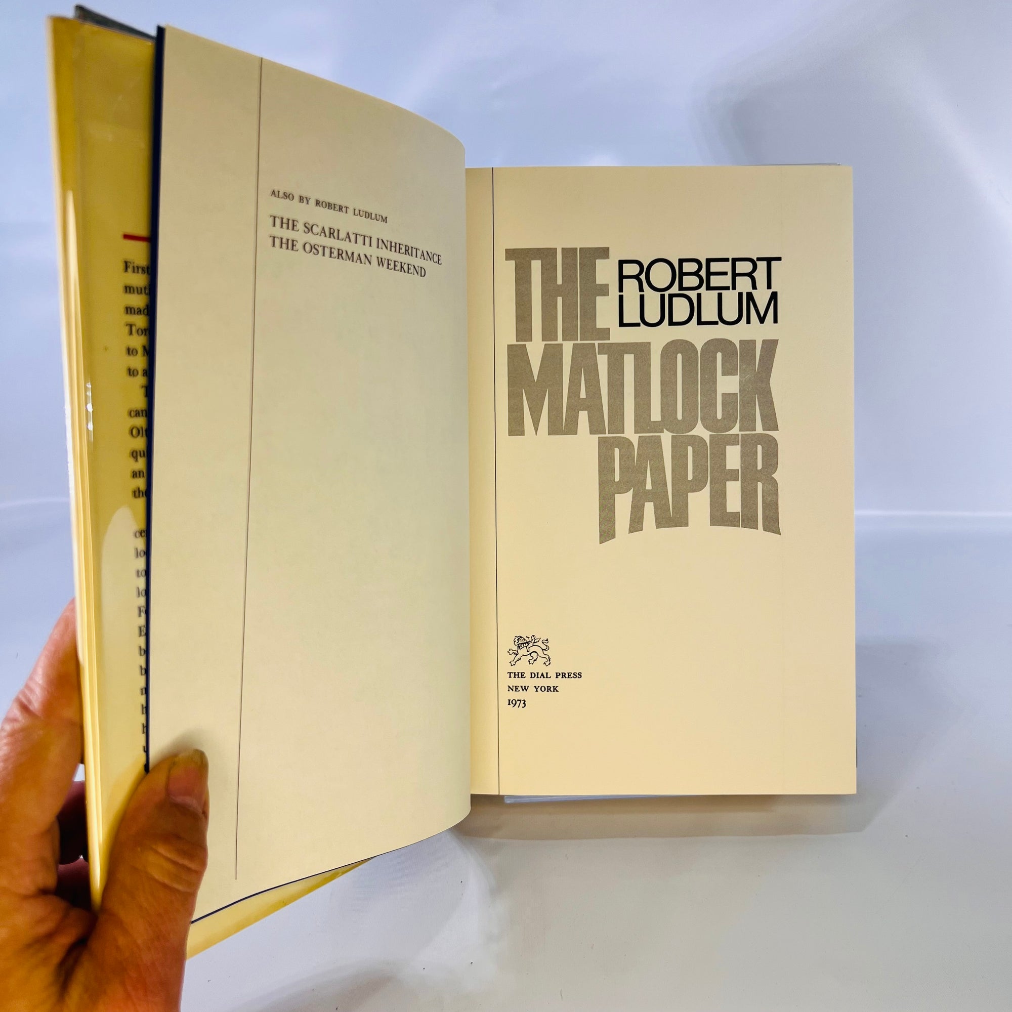 The Matlock Paper a novel by Robert Ludlum 1973 First Printing The Dial Press