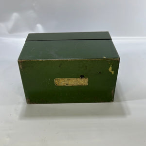 Green Vintage Metal Recipe Box Handwritten Magazine Newspaper Recipes & More