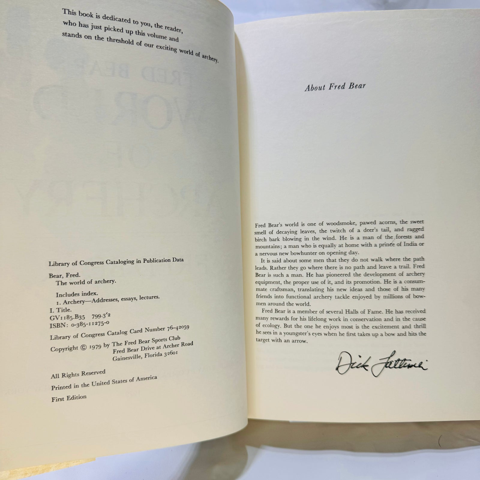 Fred Bear's World of Archery by Fred Bear (1979), First Edition Hardcover