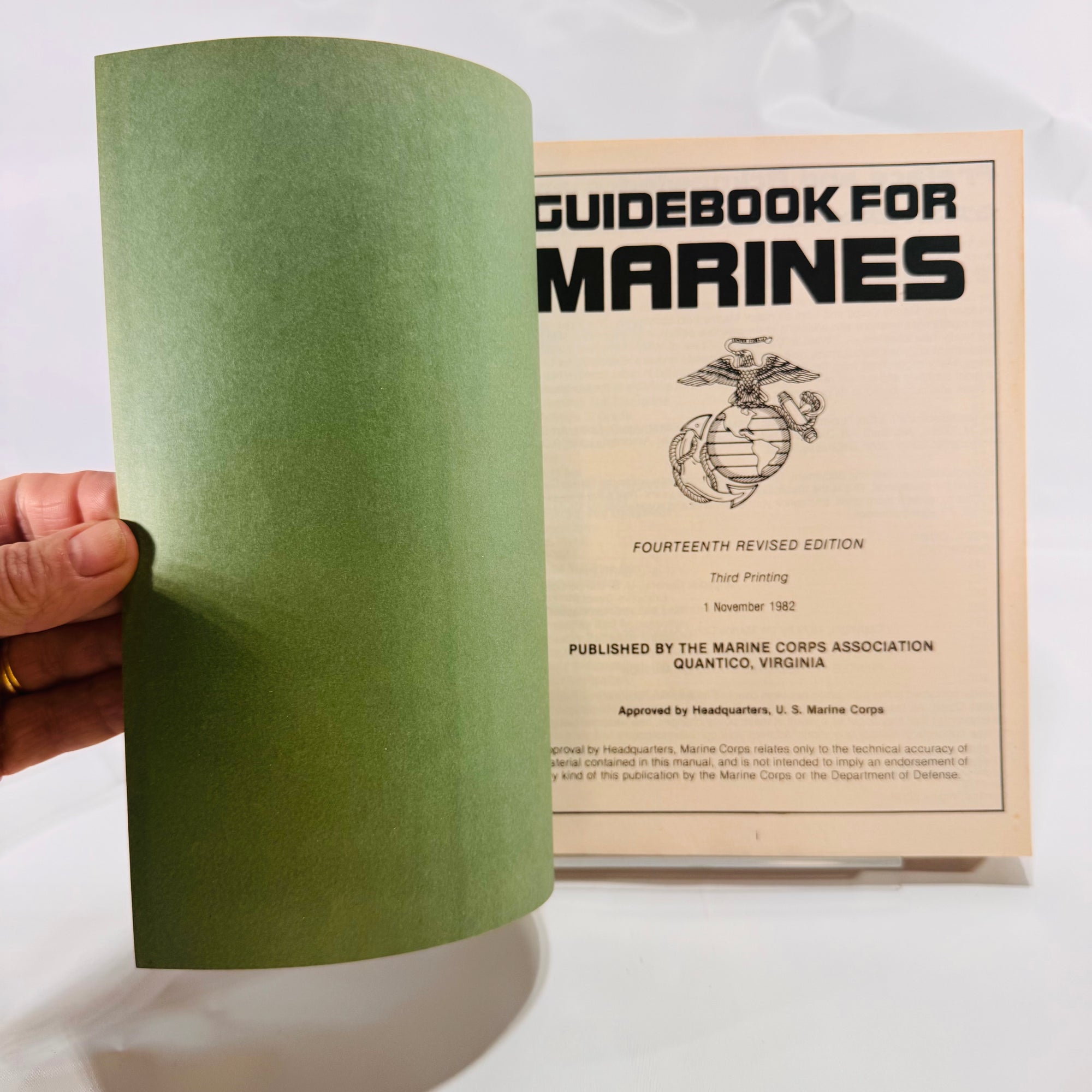 Guidebook for Marines (1982) by Headquarters U.S. Marine Corps – Vintage Military Tactics Paperback