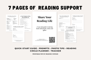 Share Your Reading Life – Cozy Printable Mini Guide for Book Lovers (Digital Download, PDF)