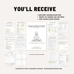 Vintage Cookbook Toolkit Printable PDF – 2026 Edition (Estate Sale + Collector + Cookbook Club)