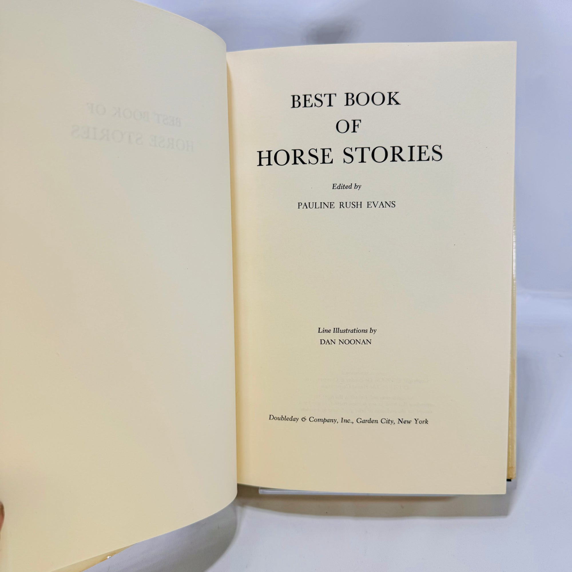 Best Book of Horse Stories edited by Pauline Rush Evans 1964 Doubleday & Company, Inc