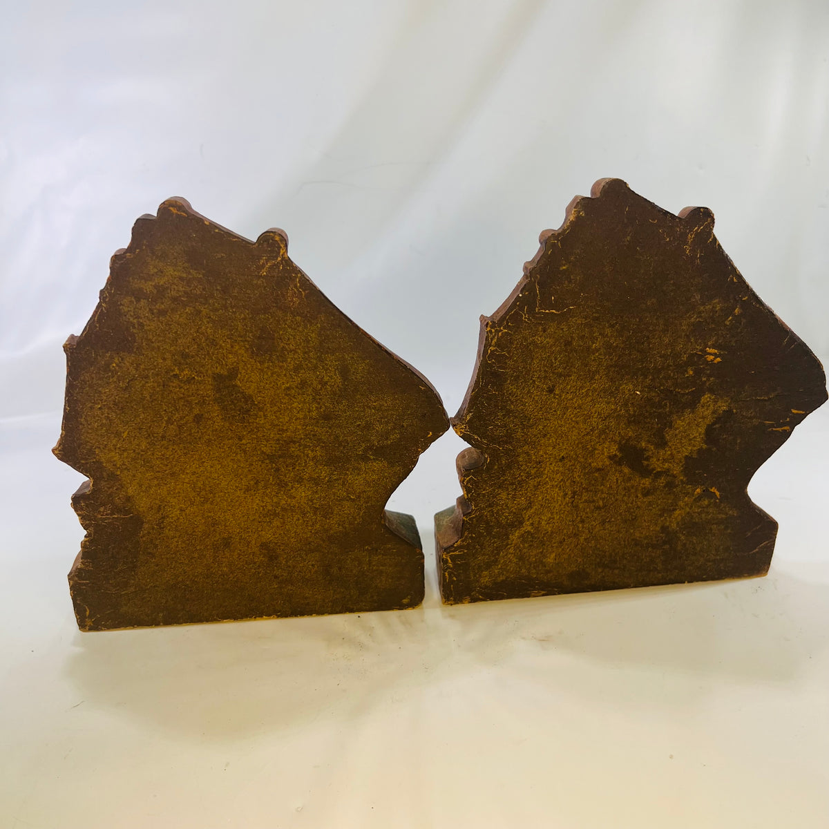 Pair of Old Ironside USS Constitution Ship Wooden Bookends 1940s  Decorative Tall Ships for your Library