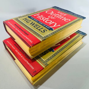 The Outline of History — H.G. Wells Two-Volume Set with Maps and Illustrations