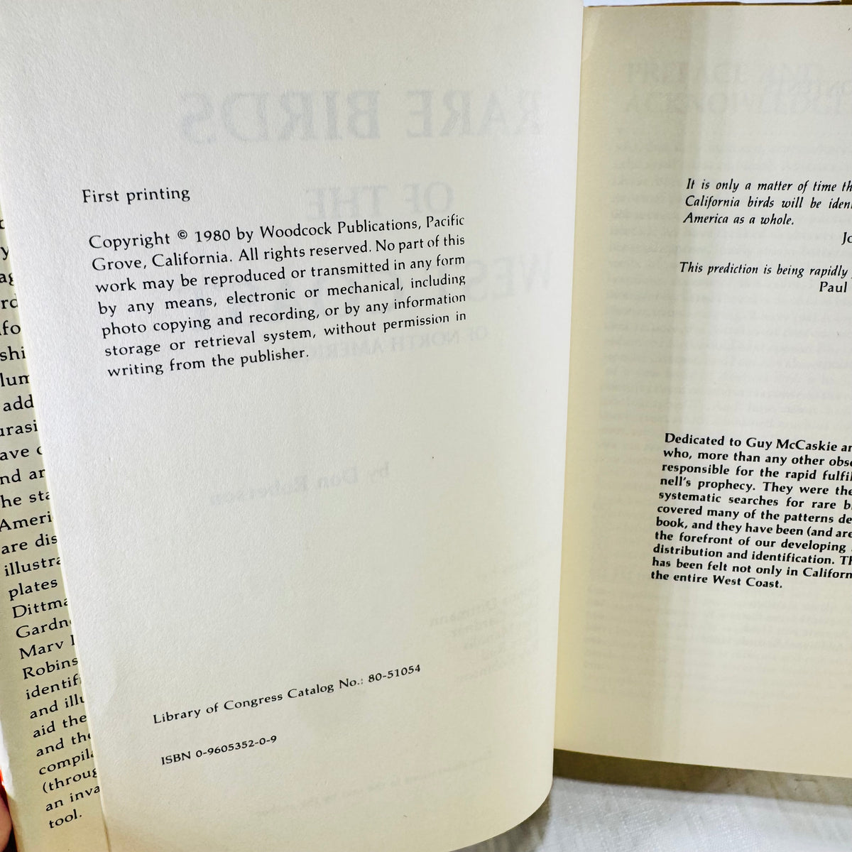 1980 copyright, first printing statement, and ISBN