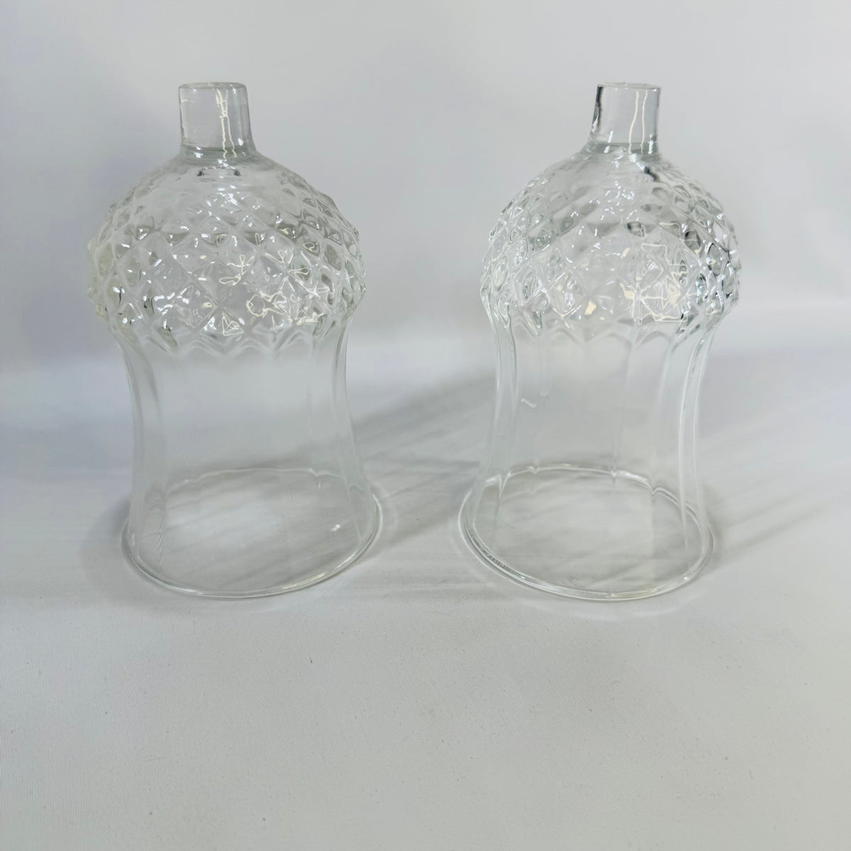 Vintage Homco Peg Votive Candle Holders Pair Fluted Glass Inserts for Wall Sconces or Candlesticks