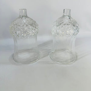 Vintage Homco Peg Votive Candle Holders Pair Fluted Glass Inserts for Wall Sconces or Candlesticks