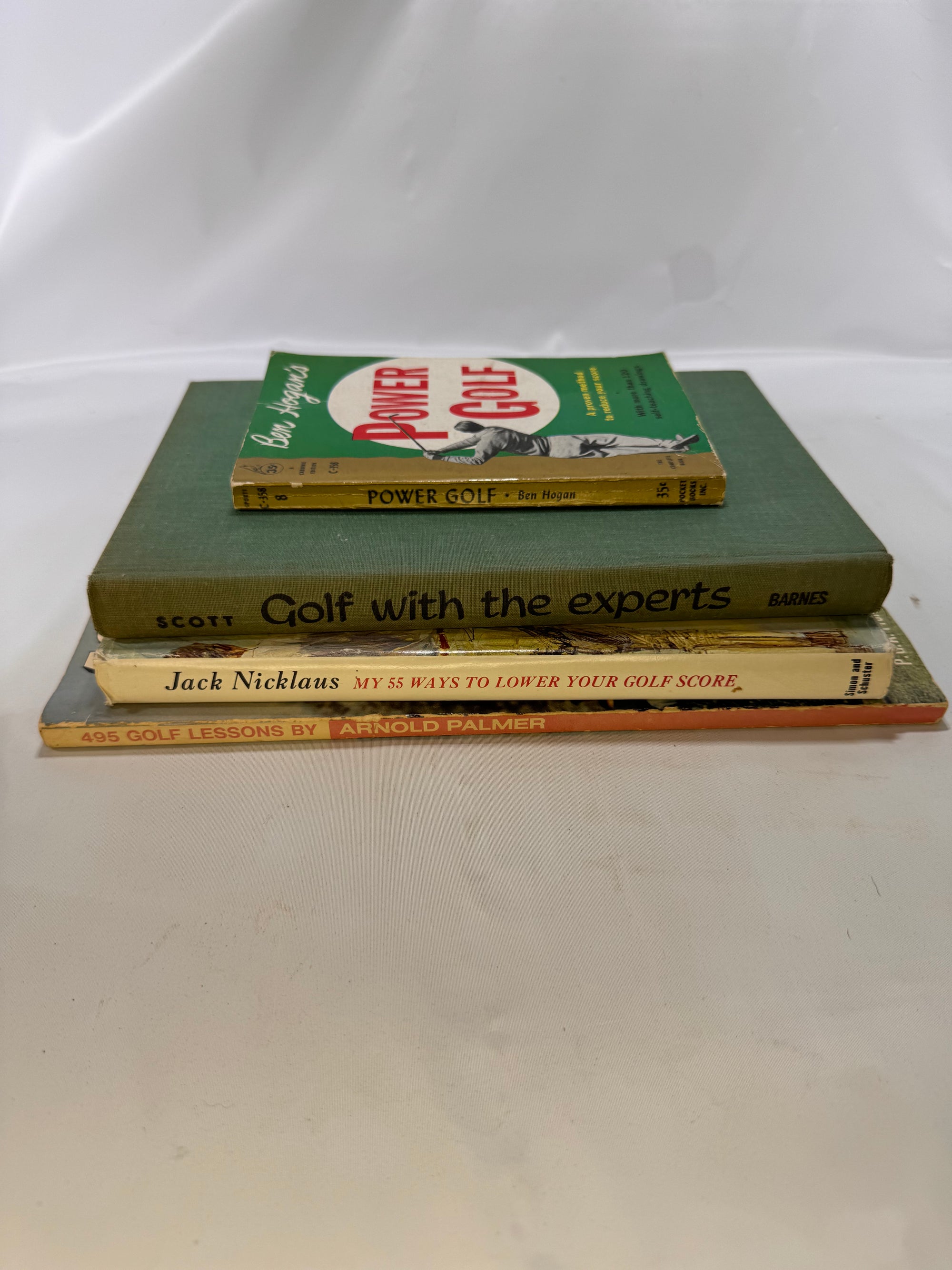 Four Vintage Golf Books by authors Arnold Palmer, Ben Hogan, Jack Nicklaus Tom Scott 1970s