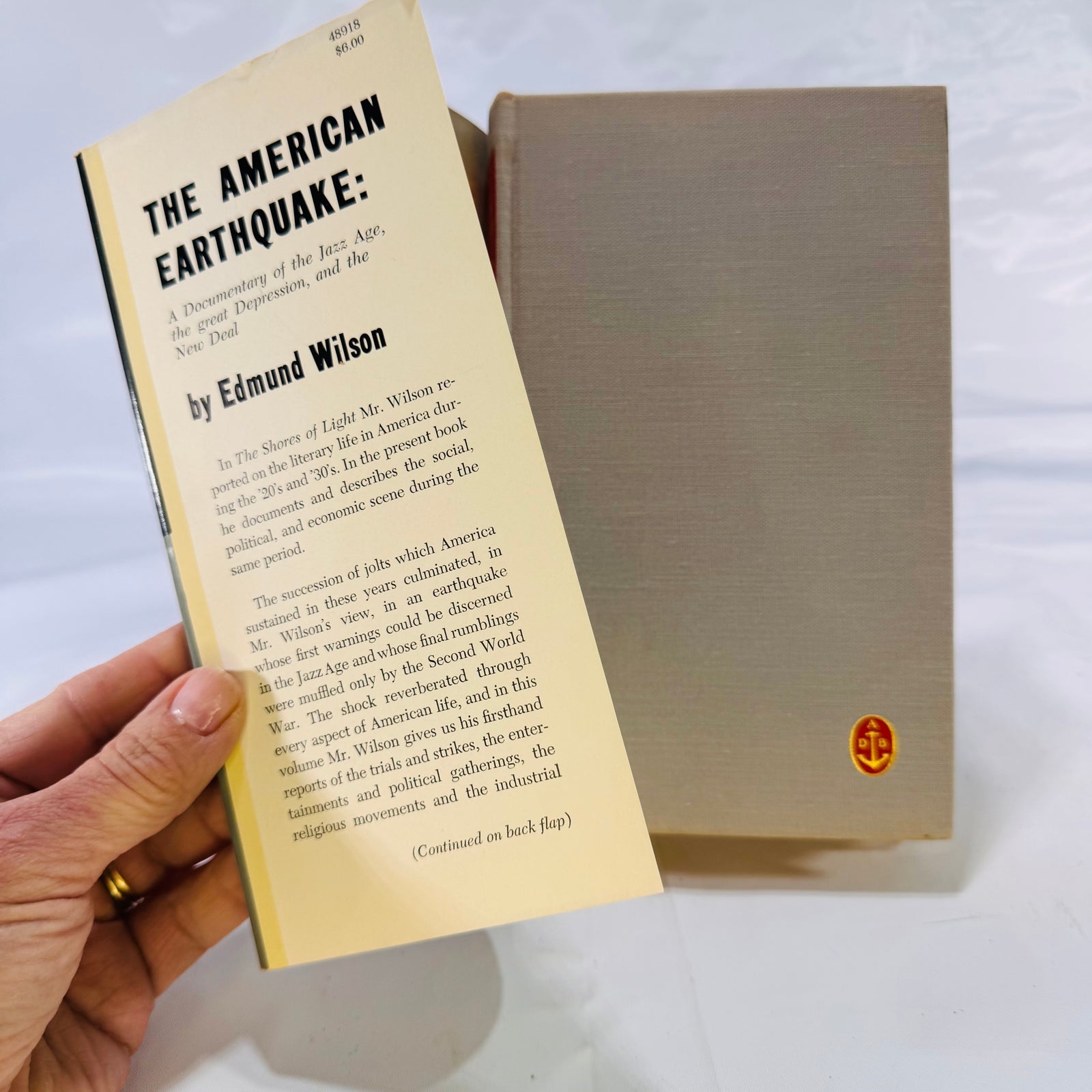 The American Earthquake by Edmund Wilson (1958), Doubleday Anchor Books, Hardcover with Dust Jacket