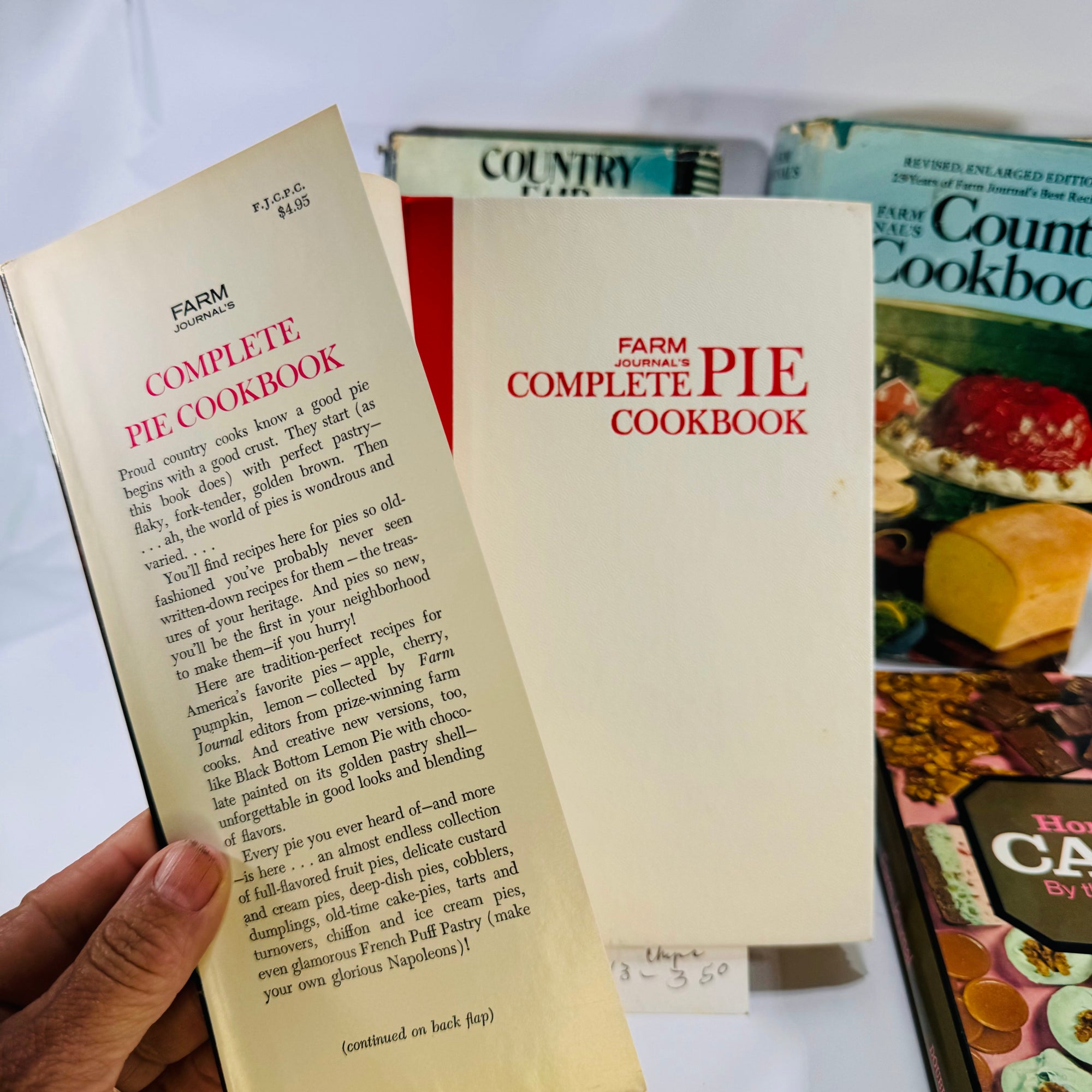 Farm Journal Cookbook Bundle Homemade Candy Complete Pie Country Fair & Country Cookbook Circa 1970s Doubleday