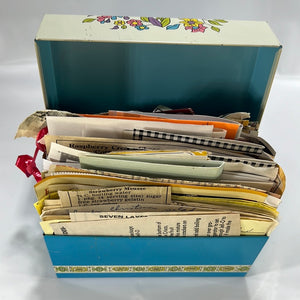 Vintage Recipe Collection in a Metal Recipe Box Packed Full of Vintage Handwritten Recipes, Newspaper Clippings & More