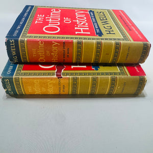 The Outline of History — H.G. Wells Two-Volume Set with Maps and Illustrations