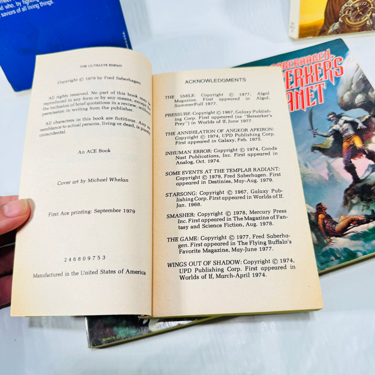 The Ultimate Enemy copyright and later printing number line