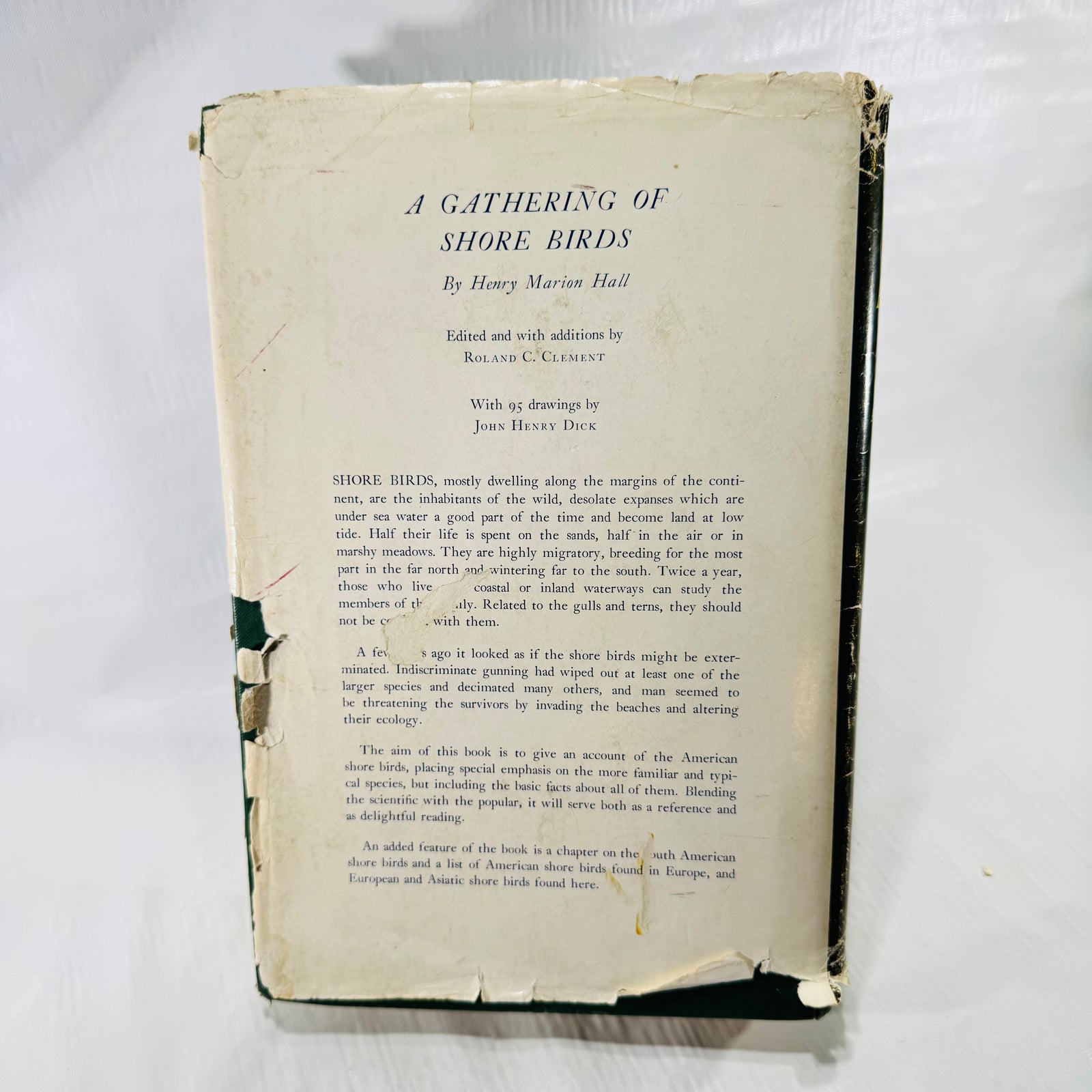 American Birds dust jacket back panel with tears and stains
