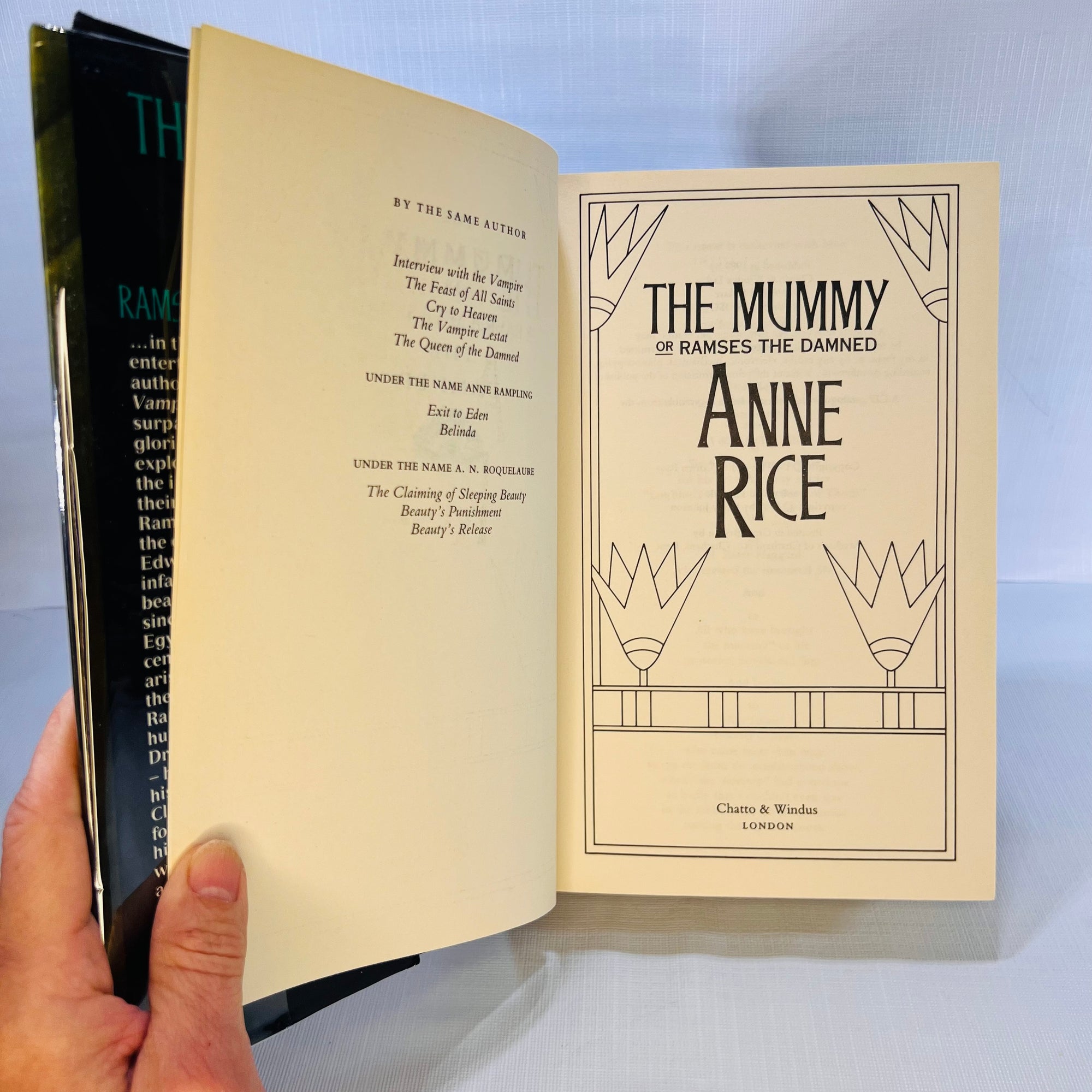 The Mummy or Ramses The Dammed by Anne Rice 1989 First Edition Alfred A. Knopf
