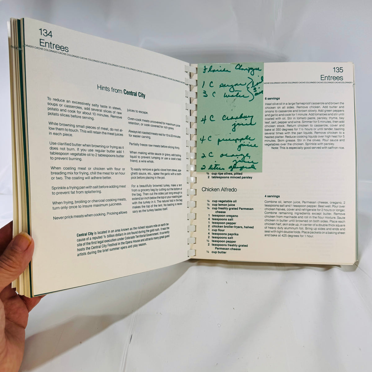 Colorado Cache Cookbook by the Junior League of Denver 1988 Plastic Comb Binding