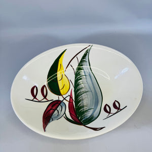 Blue Ridge Fantasia Serving Bowl Vintage Hand Painted Southern Potteries Oval Leaf Dish