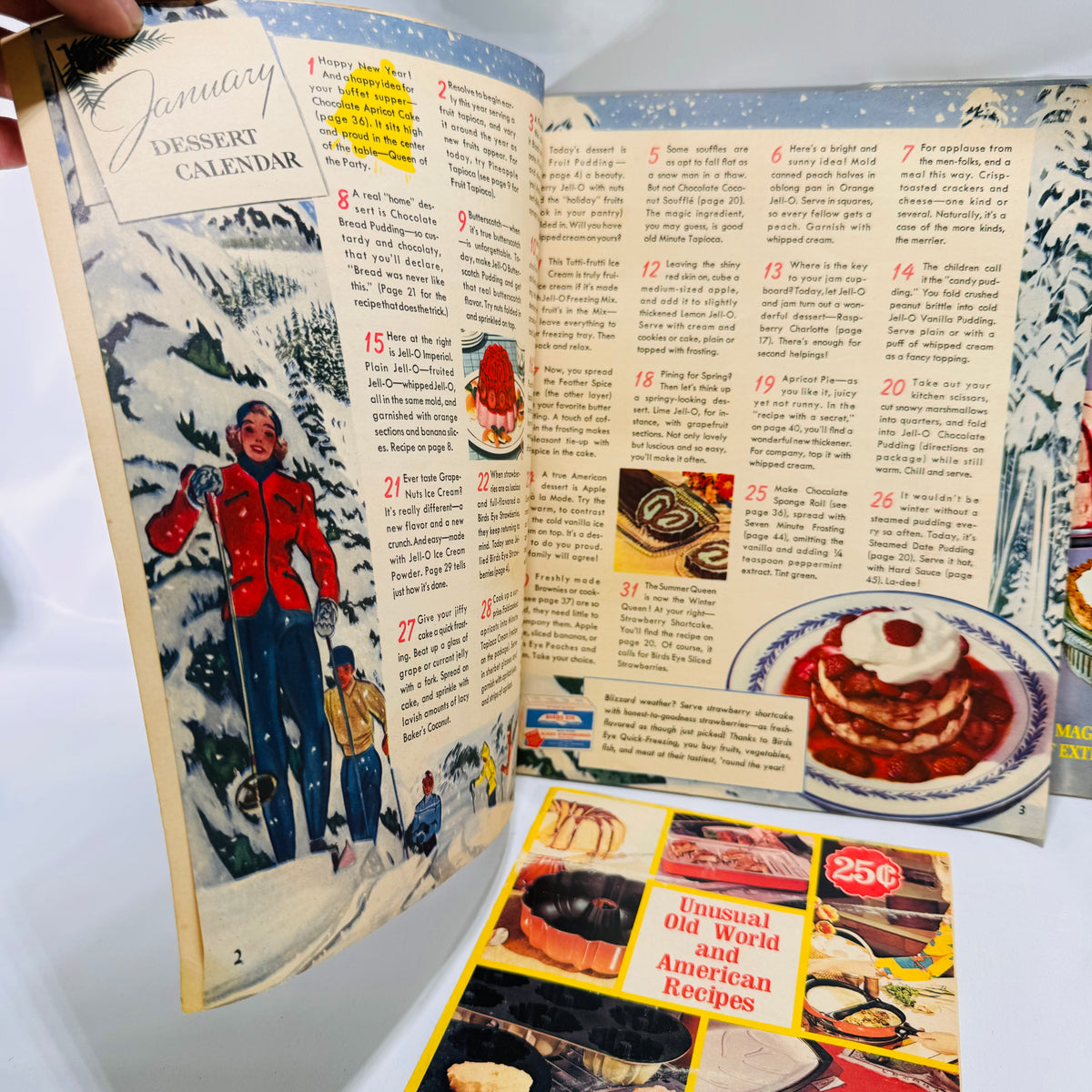 Three Vintage Dessert Pamphlets Great Recipes & Illustrations General Foods & Nordic Ware