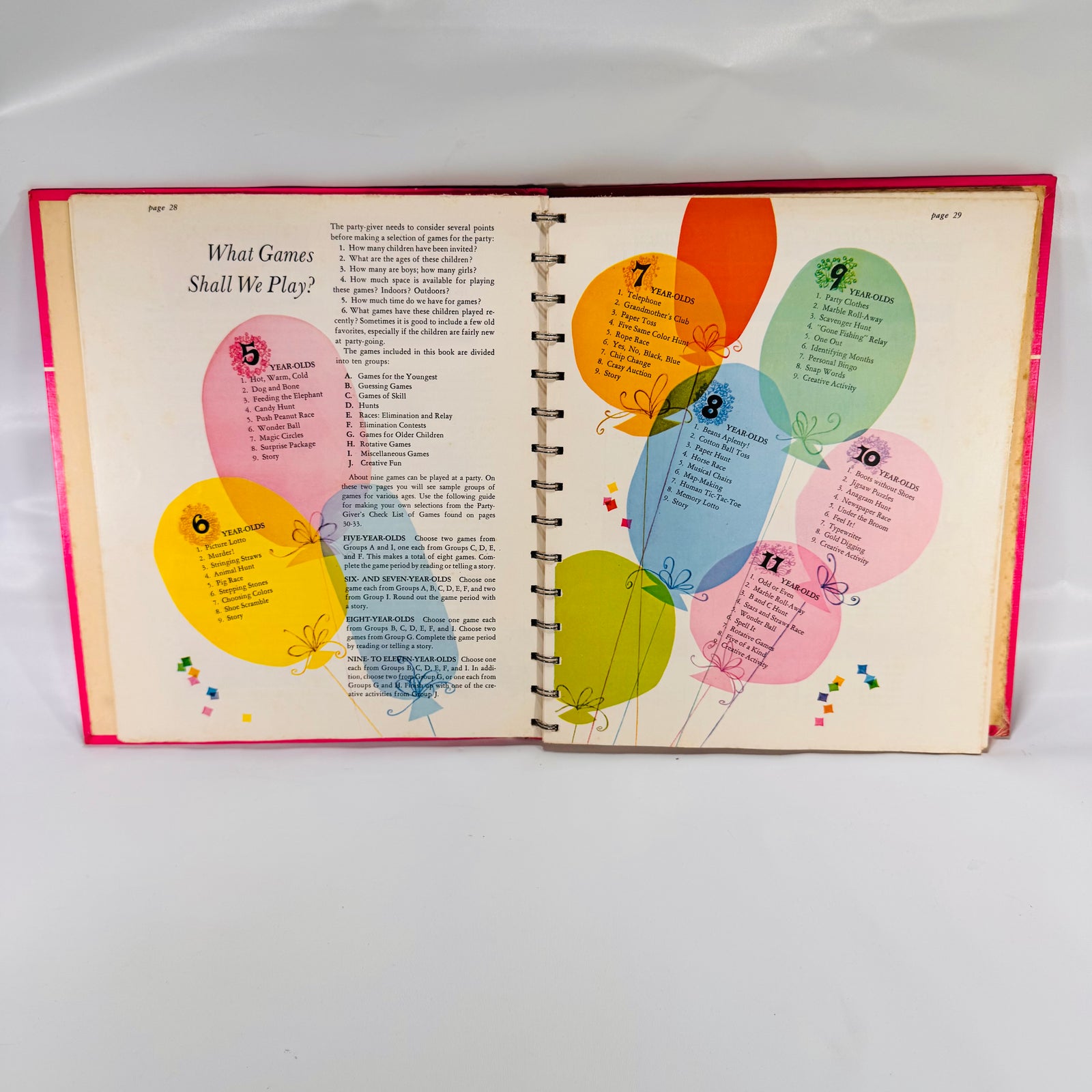 Two Vintage Betty Crocker Books Bundle: Parties for Children (1972) & Cookbooks for Boys and Girls (1976), Hardcover with Spiral Metal Bindings