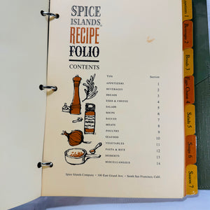 Spice Island Recipe Folio by Spice Island Company 1960s Green 3-Ring Binder