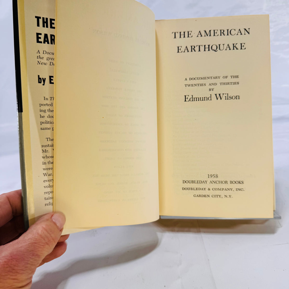 The American Earthquake by Edmund Wilson (1958), Doubleday Anchor Books, Hardcover with Dust Jacket