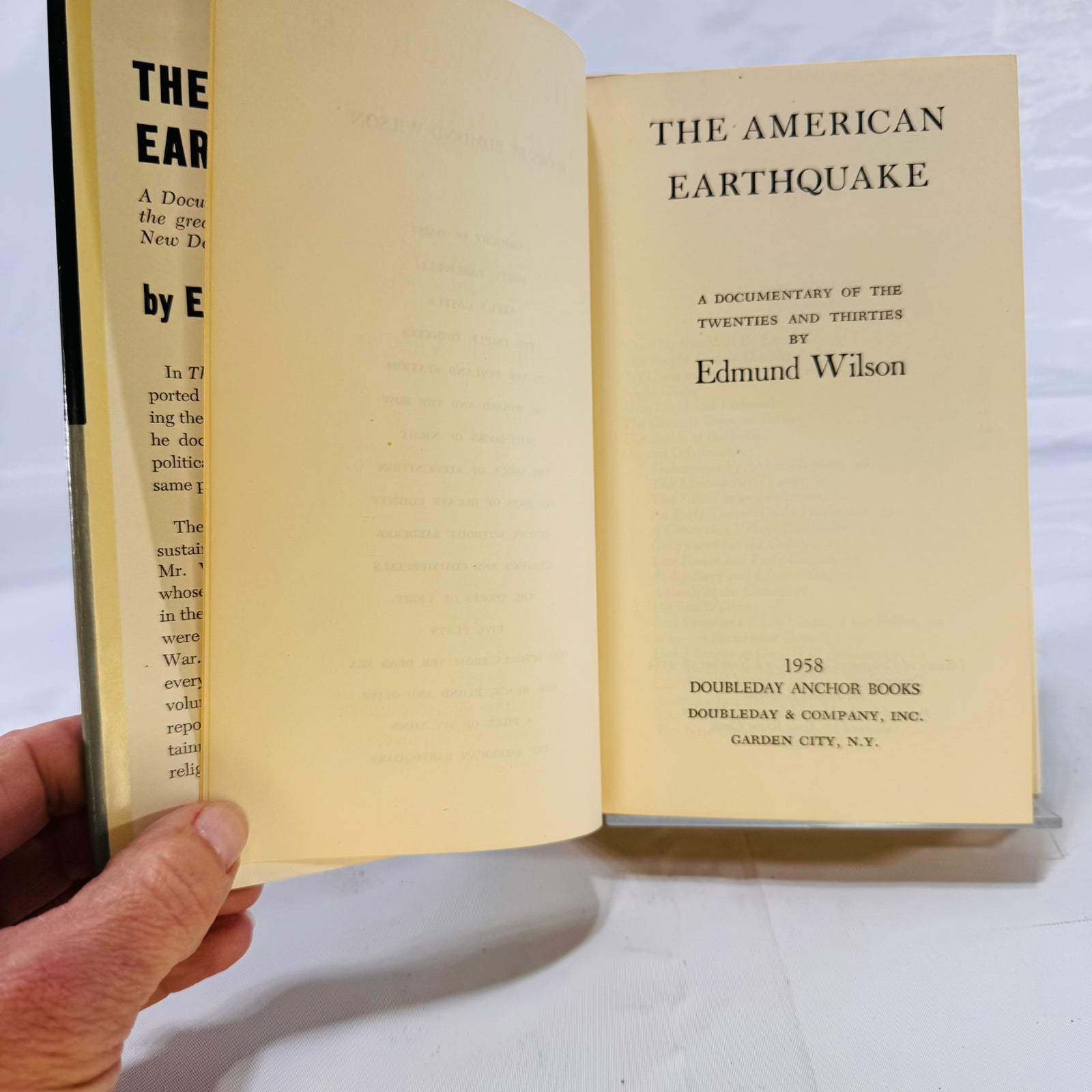 The American Earthquake by Edmund Wilson (1958), Doubleday Anchor Books, Hardcover with Dust Jacket