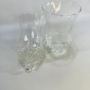 Vintage Homco Peg Votive Candle Holders Pair Fluted Glass Inserts for Wall Sconces or Candlesticks