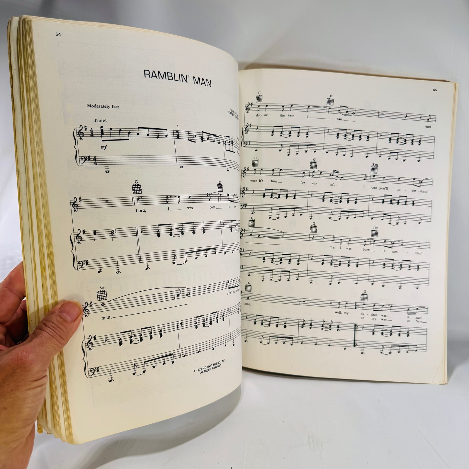 Ramblin' Man sheet music pages, Stairway to Heaven & 51 Rock Classics