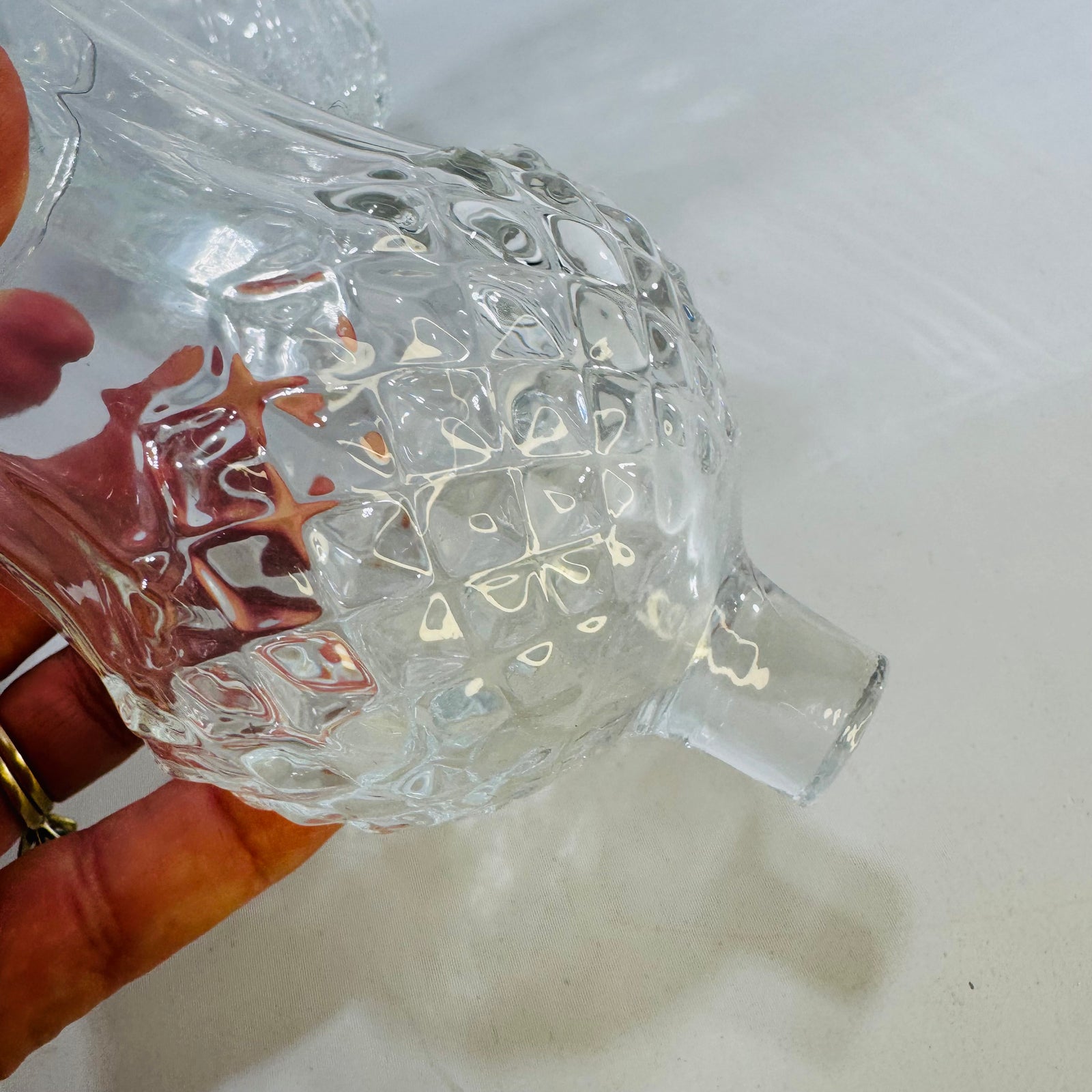 Vintage Homco Peg Votive Candle Holders Pair Fluted Glass Inserts for Wall Sconces or Candlesticks