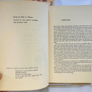 Vintage Herb and Seasonal Cooking Collection: "A Fresh Herb Platter" by Dorothy Childs Hogner (1961) & "Cooking by Calendar" by Ruth A. Matson (1955