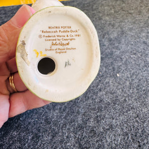 Jemima Puddle-Duck — Beatrix Potter Figurine, Royal Albert (England), 1981, ~3", Gloss Ceramic Gift Ready Charm