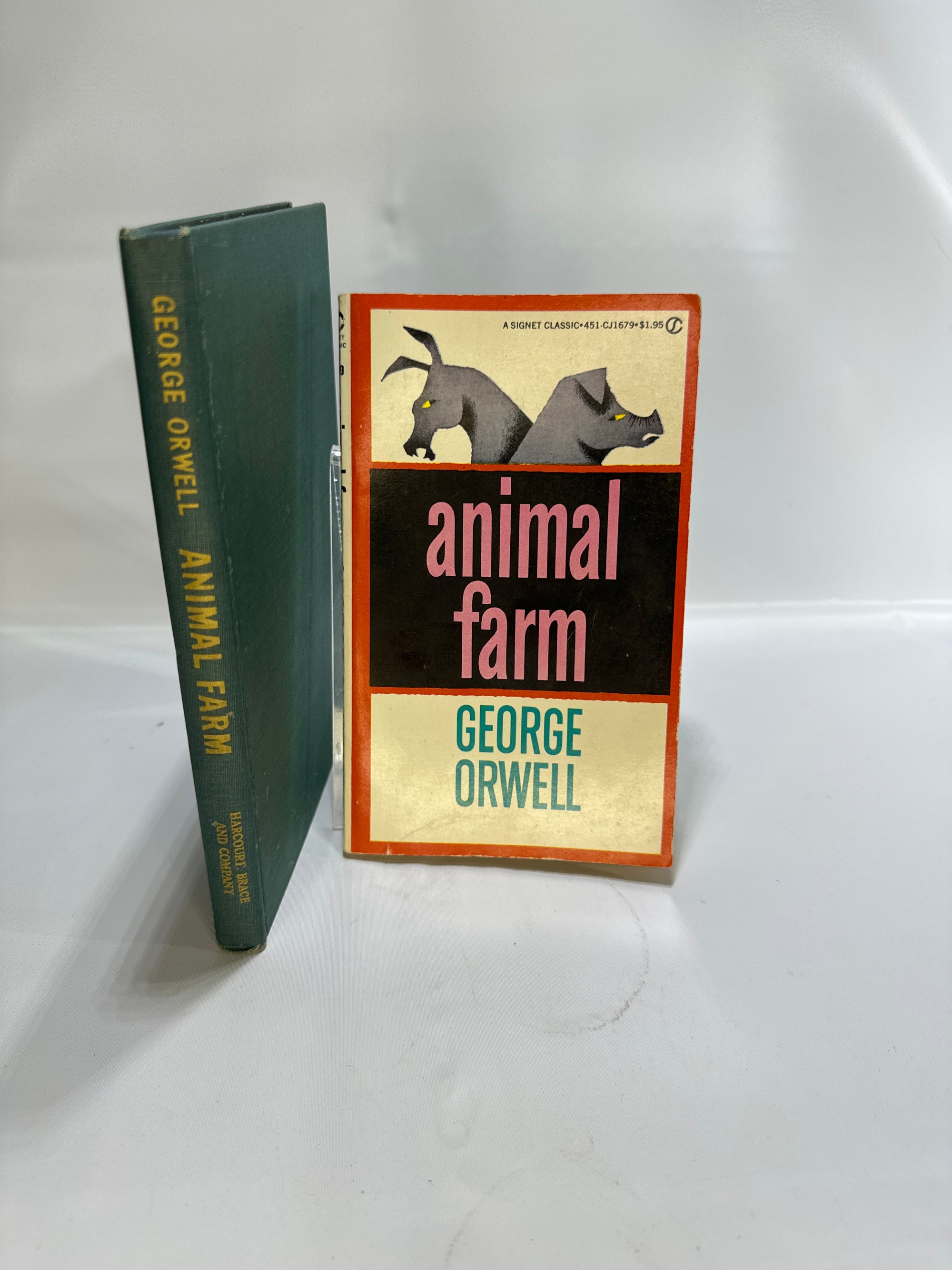 Two Versions of Animal Farm by George Orwell 1946 Harcout Brace and Company 1980s A Signet Classic