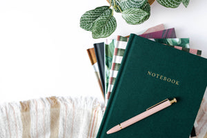 Blank Lined Journal:  Emerald  Garden Party  Checkers  June Watercolors  Desert Sand| Vintage-Inspired Notebook