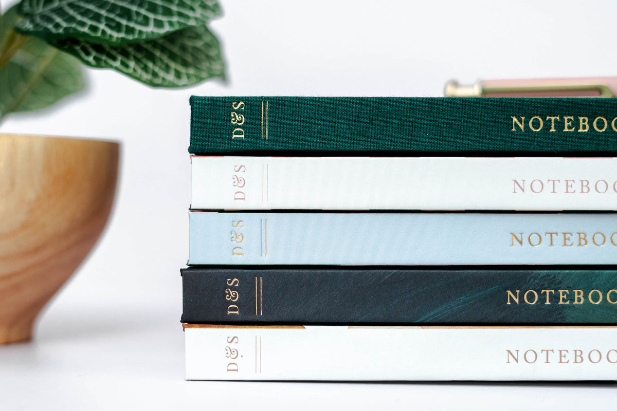 Blank Lined Journal:  Emerald  Garden Party  Checkers  June Watercolors  Desert Sand| Vintage-Inspired Notebook