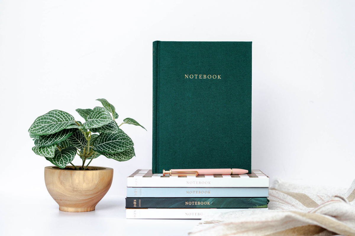 Blank Lined Journal:  Emerald  Garden Party  Checkers  June Watercolors  Desert Sand| Vintage-Inspired Notebook