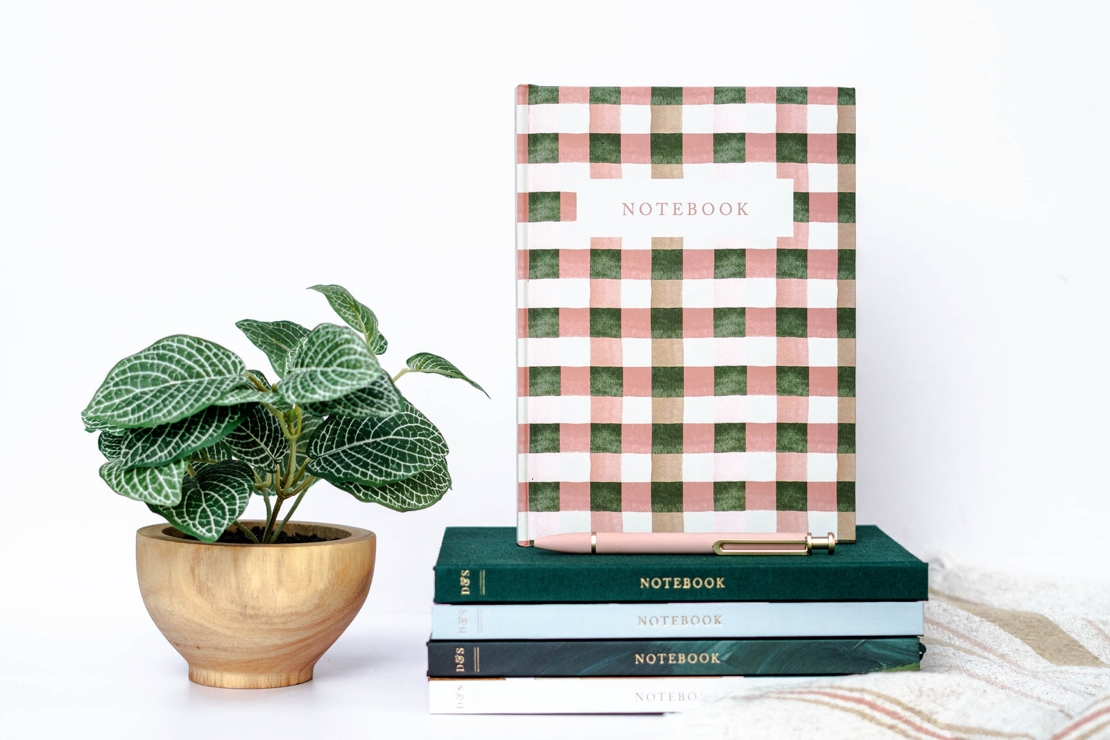 Blank Lined Journal:  Emerald  Garden Party  Checkers  June Watercolors  Desert Sand| Vintage-Inspired Notebook