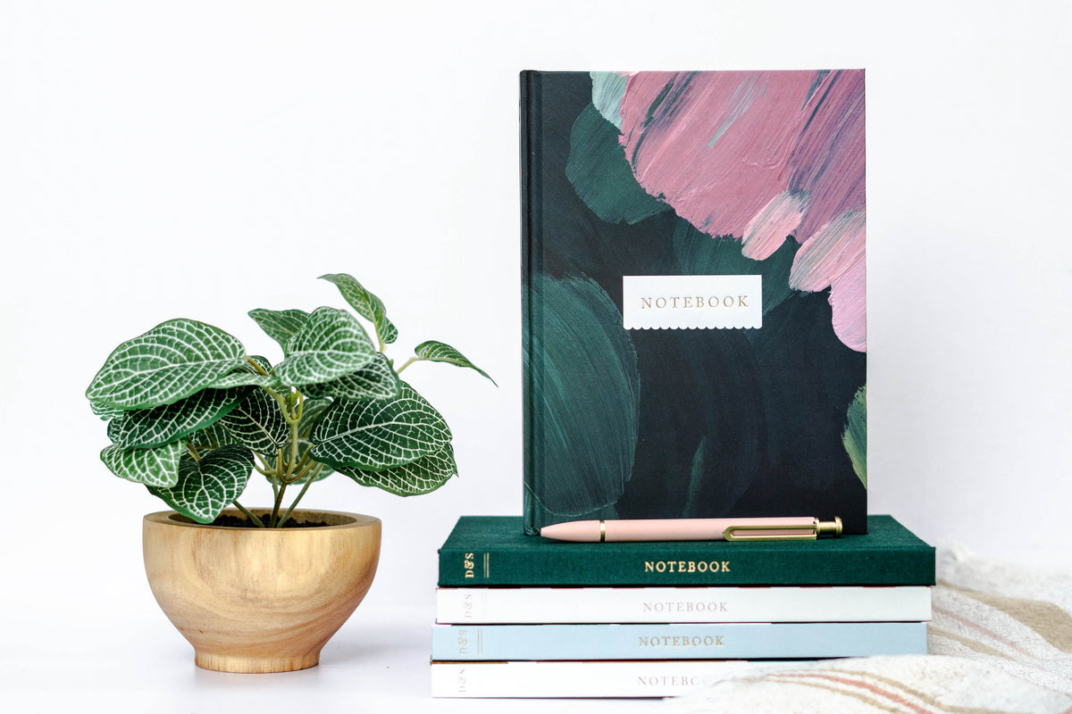 Blank Lined Journal:  Emerald  Garden Party  Checkers  June Watercolors  Desert Sand| Vintage-Inspired Notebook