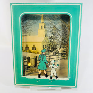 McBain Michigan Reverse Glass Church Art Mid Century 3D Religious Wall Plaque Camille Bud Herweyer Exodus 20:8
