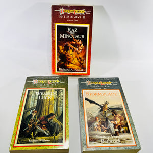 Dragonlance Heroes Paperback Bundle of 3 TSR Fantasy Books Kaz the Minotaur Stormblade Weasel's Luck