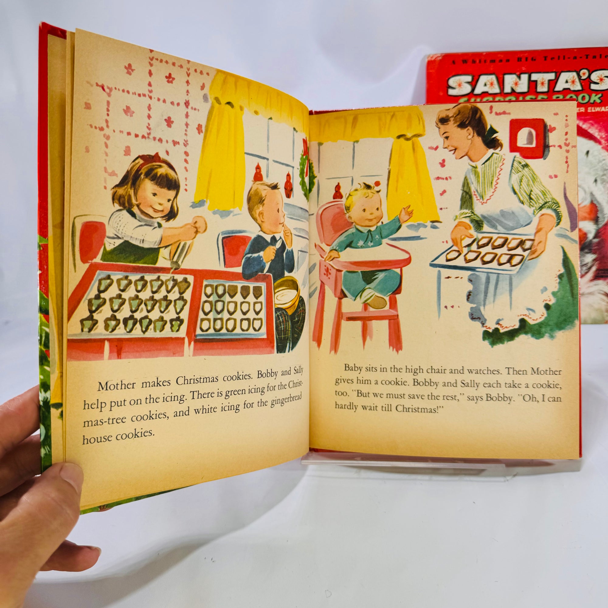 Two Vintage Christmas Children's Story Books Christmas is Coming 1952 Santa's Surprise Book 1966