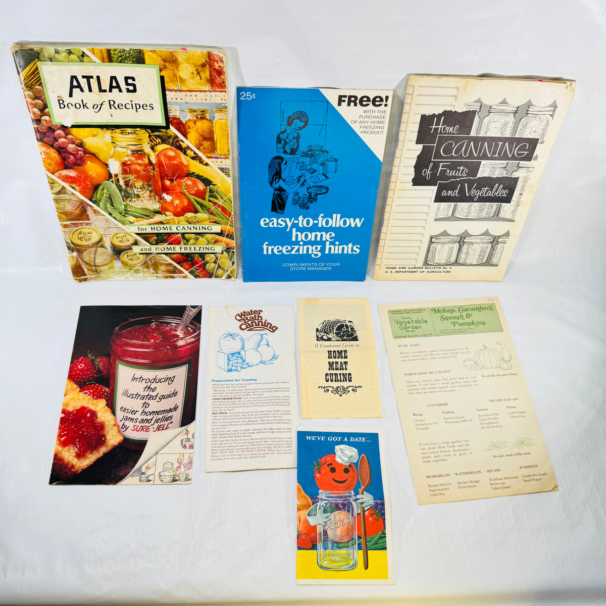 Eight piece vintage canning pamphlet bundle