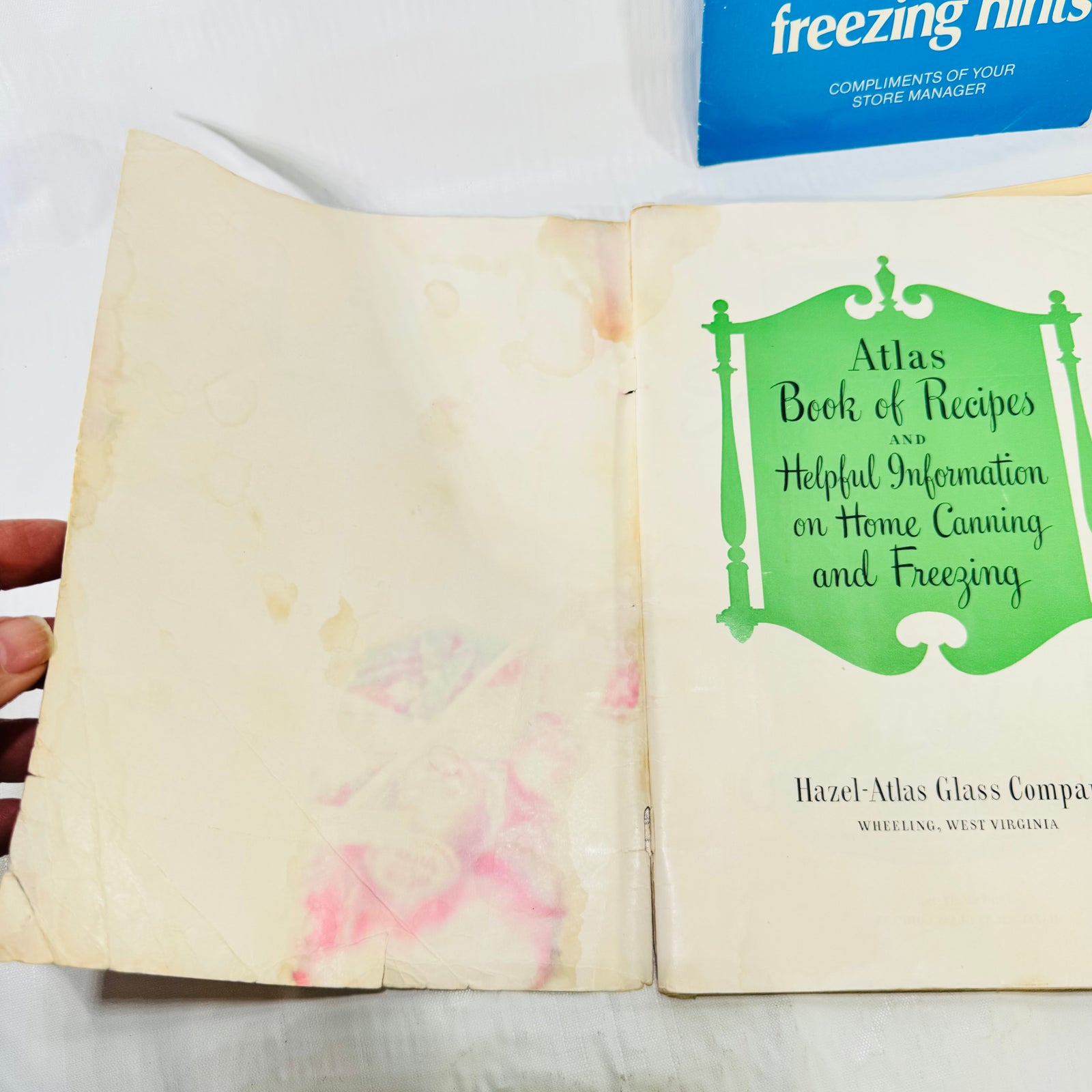 Atlas title page and stained inside cover