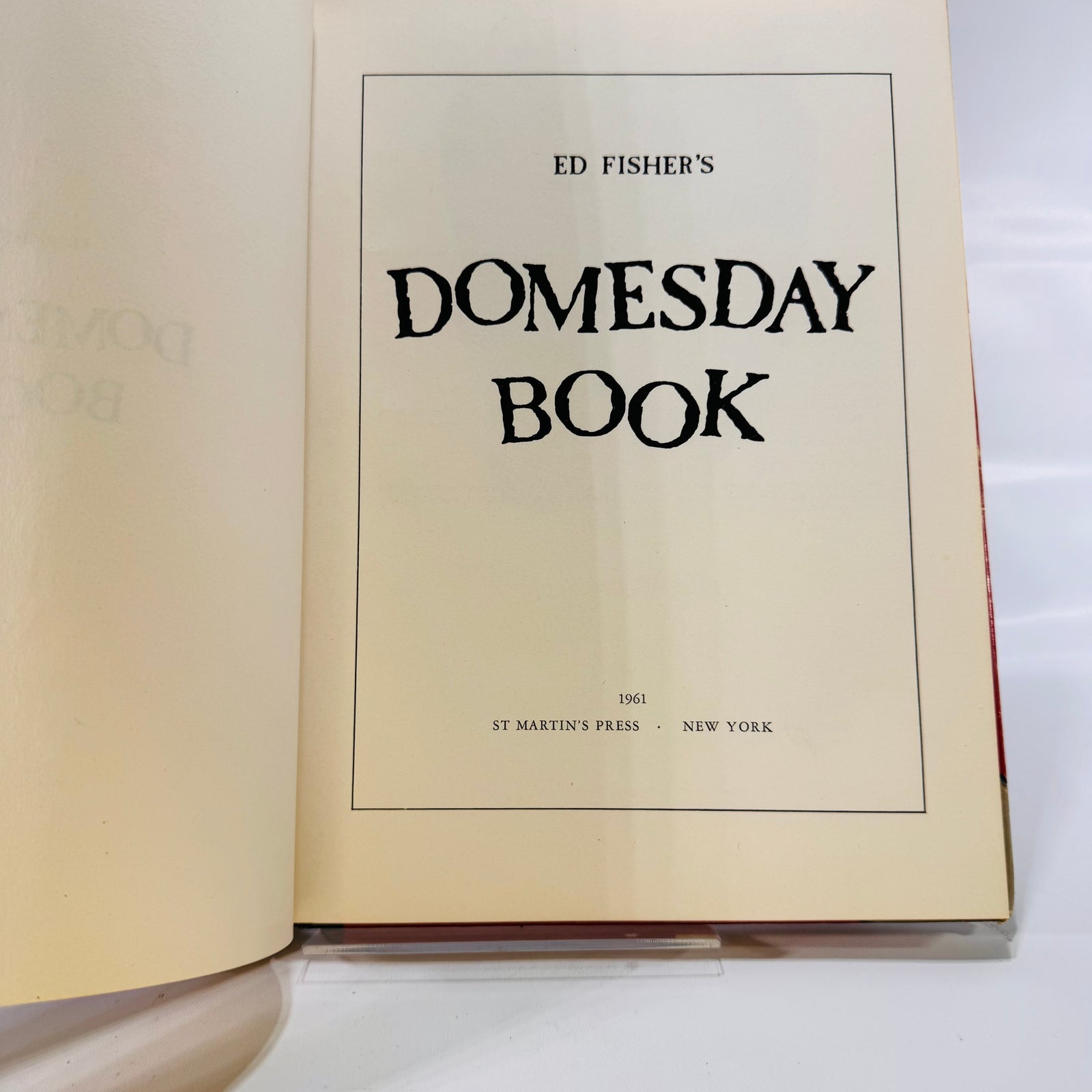 Ed Fisher's Domesday Book 1961 title page, St Martin's Press New York